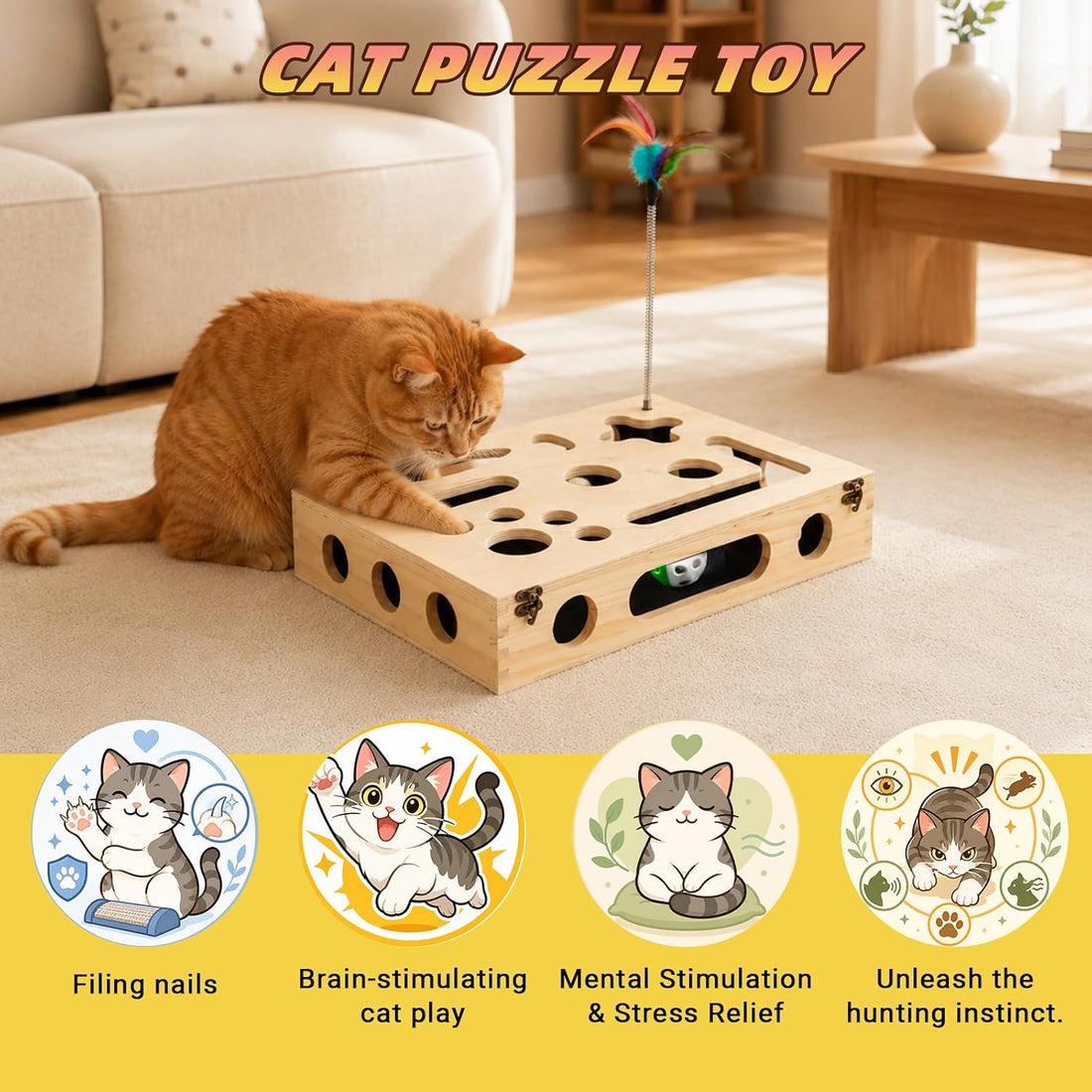 Cat Scratch Puzzle Enrichment Box