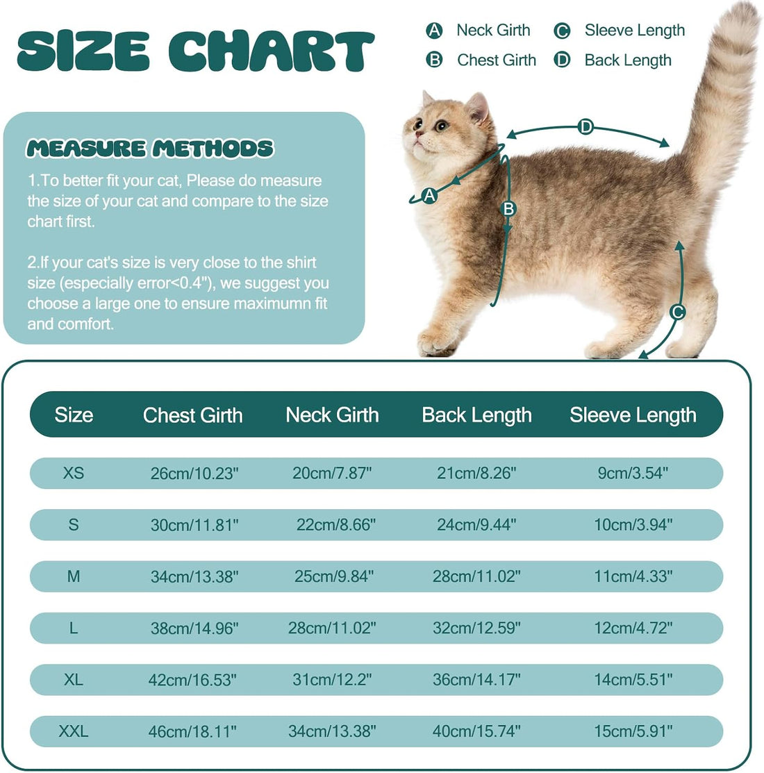ADNIKIA Cat Pajamas for Cats Only, Sticky Hair Cat Clothes