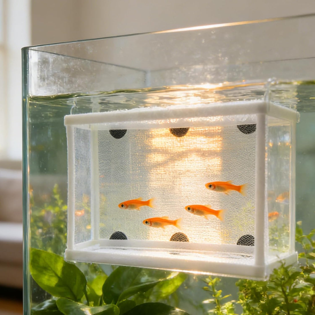 Anxingo 2 Pack Fish Tank Breeder Net,Fish Isolation Breeding Hatching
