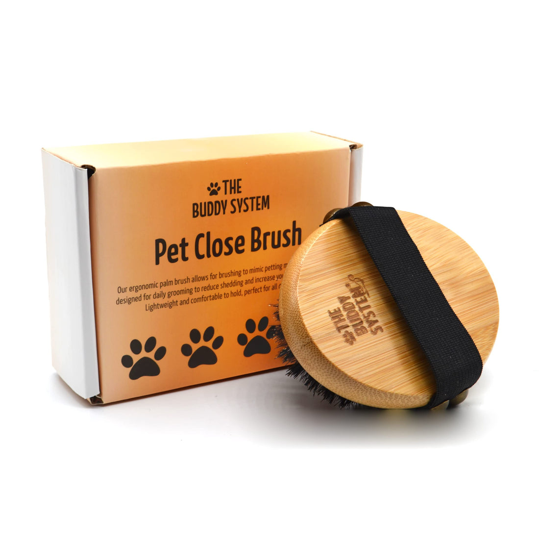The Buddy System Pet Close Brush, Soft Touch Oval Palm Brush