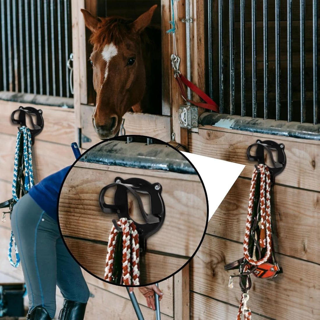 Cididu 12 Counts Horse Bridle Rack, Metal Bridle Hooks Bracket