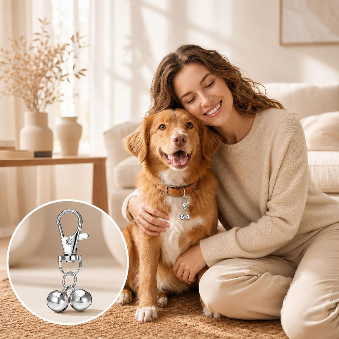 Grevosea 2 Pcs Mini Dog Collar Bells