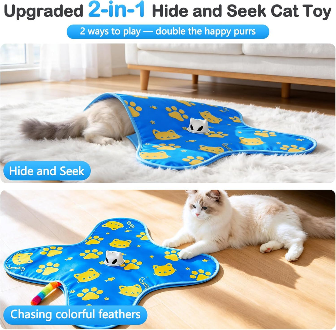 Interactive Cat Toys for Indoor Cats, Rechargeable Hide & Seek Toy