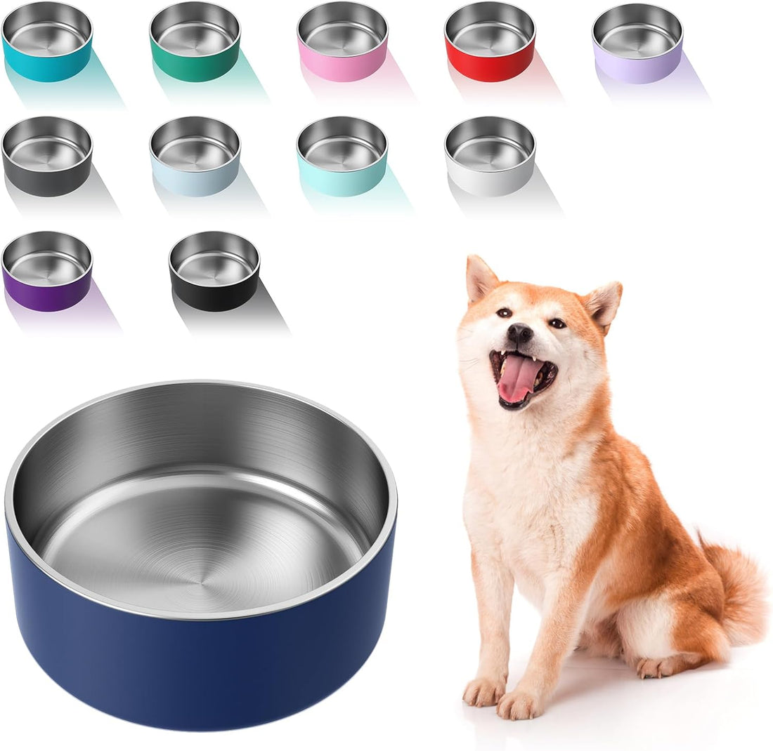 WENBOKMIN Dog Bowl, Stainless Steel Food and Water Bowl, 40oz, Blue