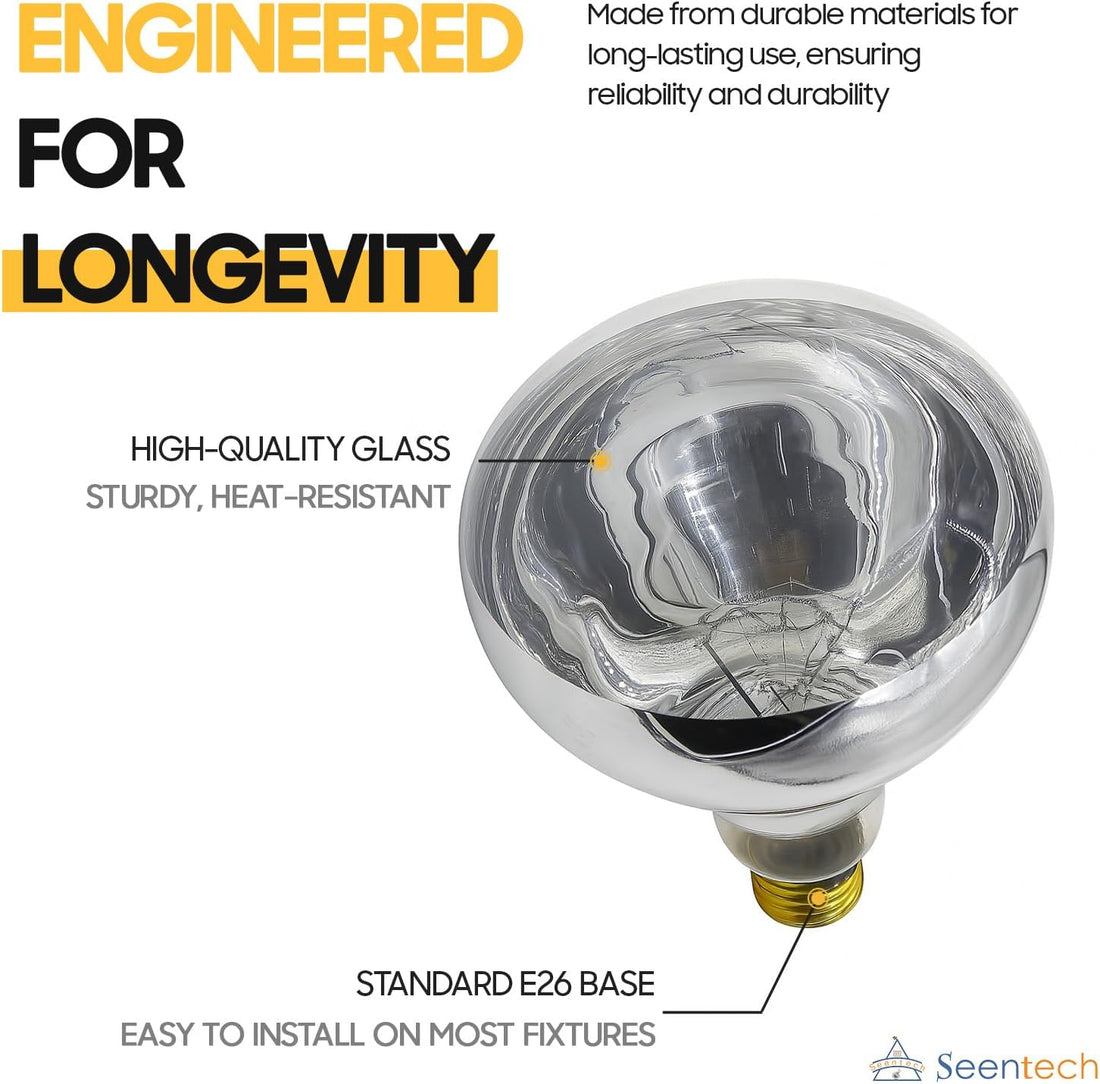 Seentech 250 Watt R40 Clear Heat Lamp Bulb