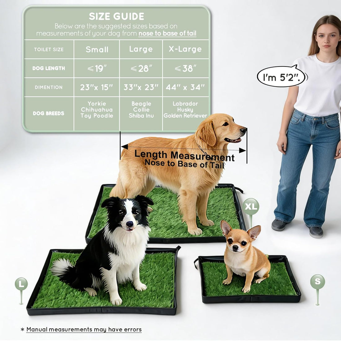 HQ4US 4LEGS Dog Grass Pad with Dog Litter Box