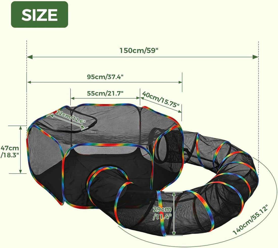 PAWZ Road Outdoor Cat Tunnel Portable Catio 2 in 1 Cat Tent & Play