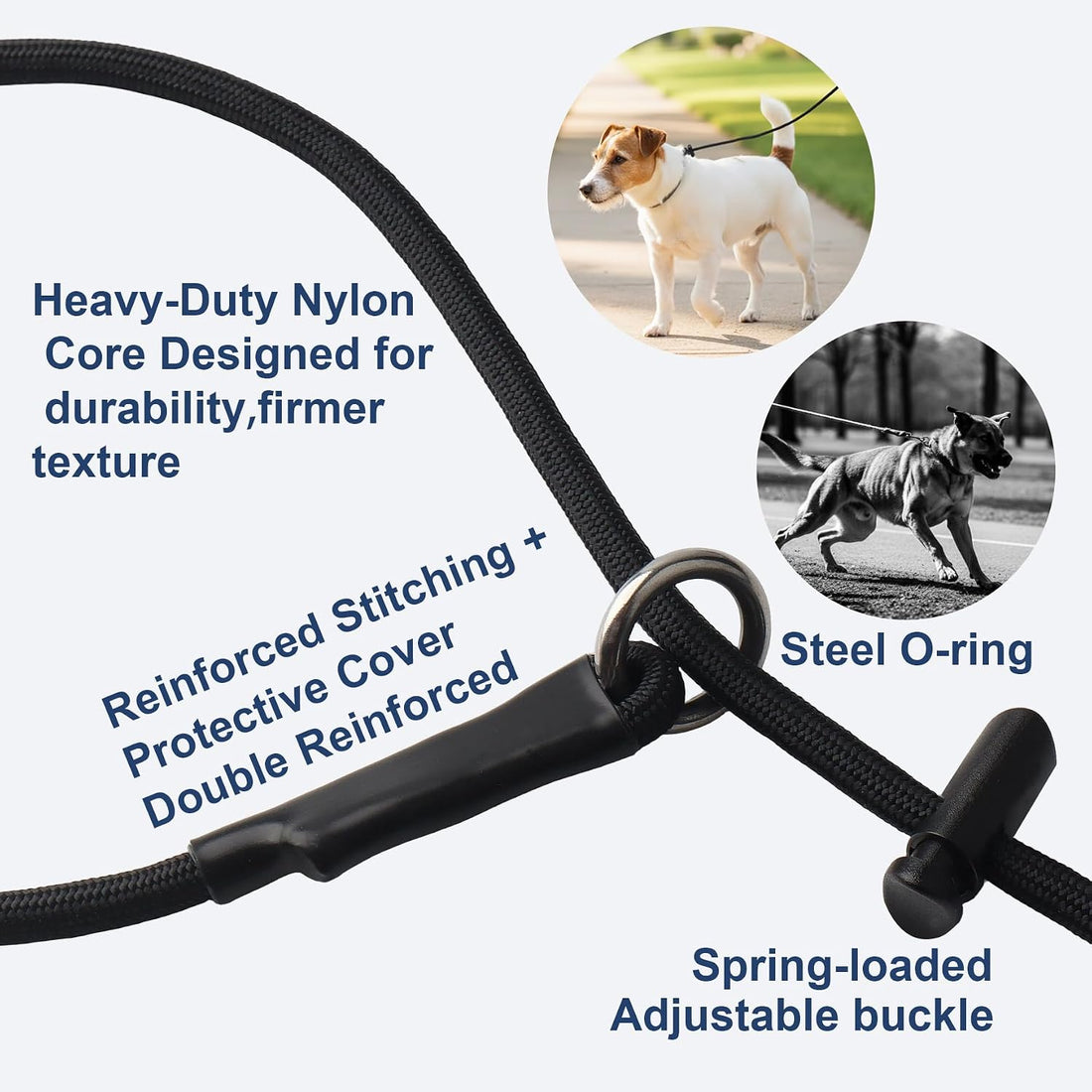 Slip Lead Dog Leash 6ft Dog Training Leads 1/4” Nylon Rope Pet Lead