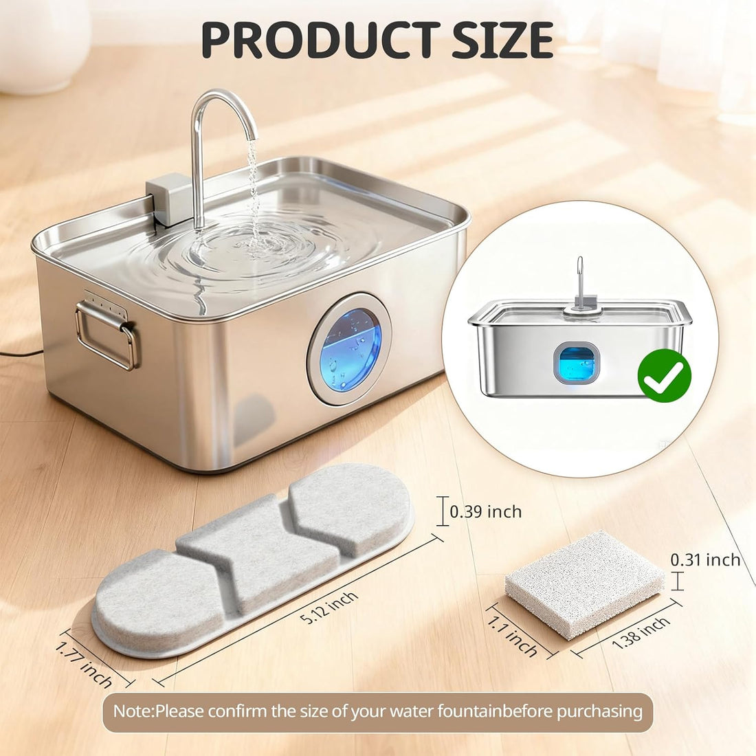12 Packs Large Dogs Water Fountain Filters
