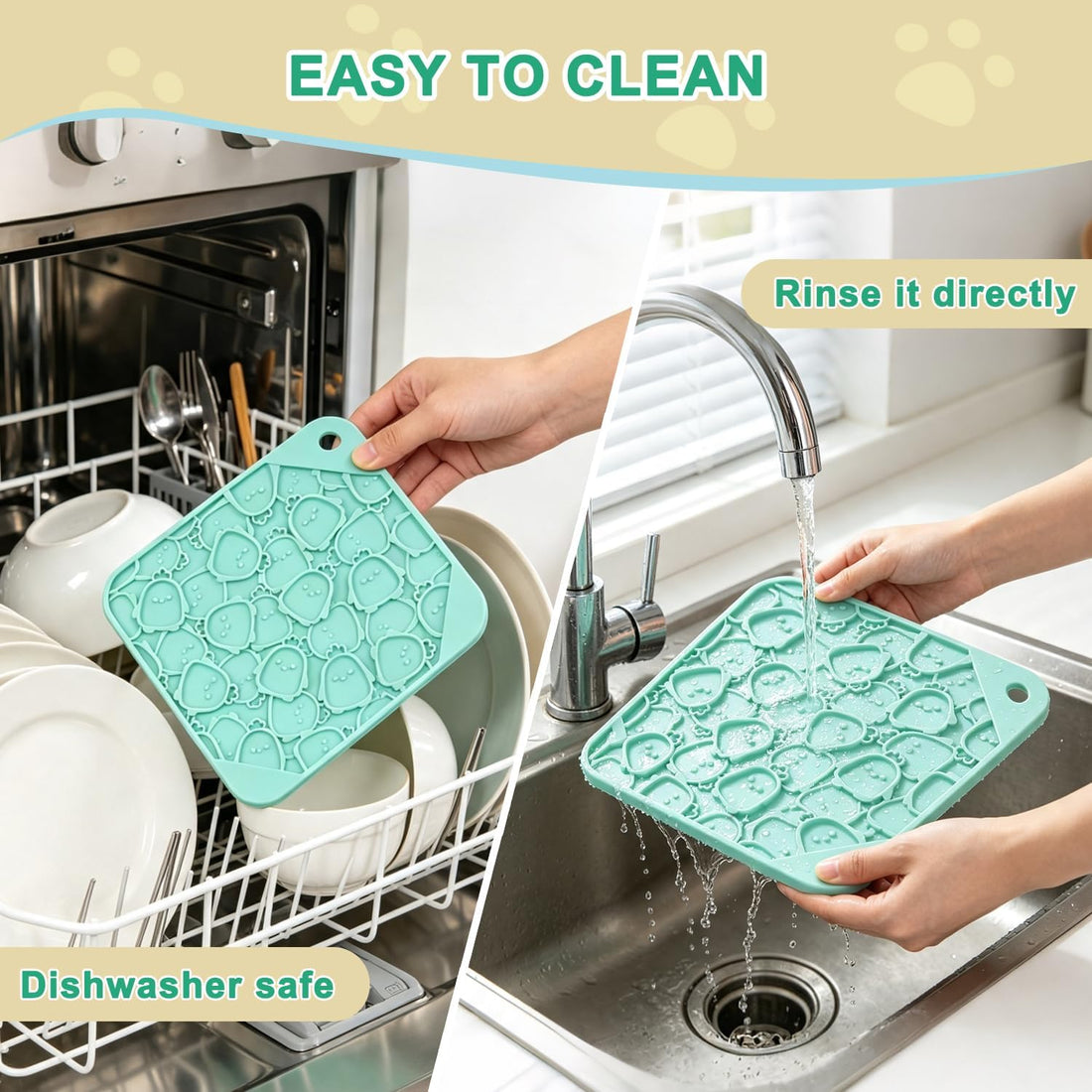 Lick Mat Set with Bath Brush, Spatula & Brush