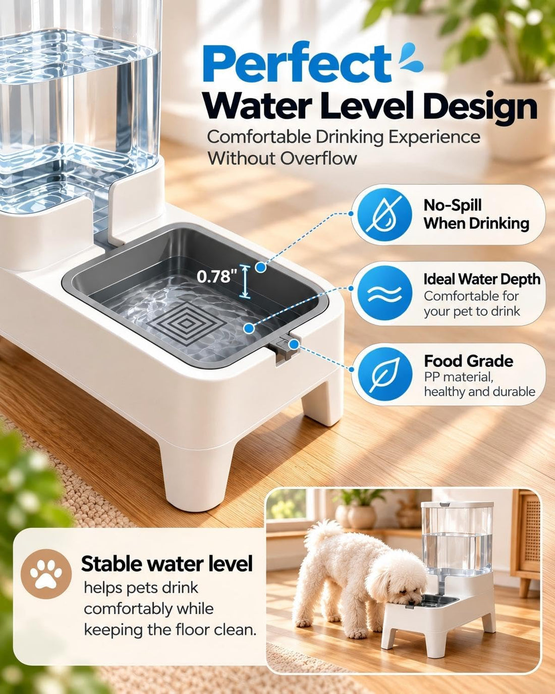 Automatic Pet Water Dispenser Bowl 4L for Cats and Small Dogs