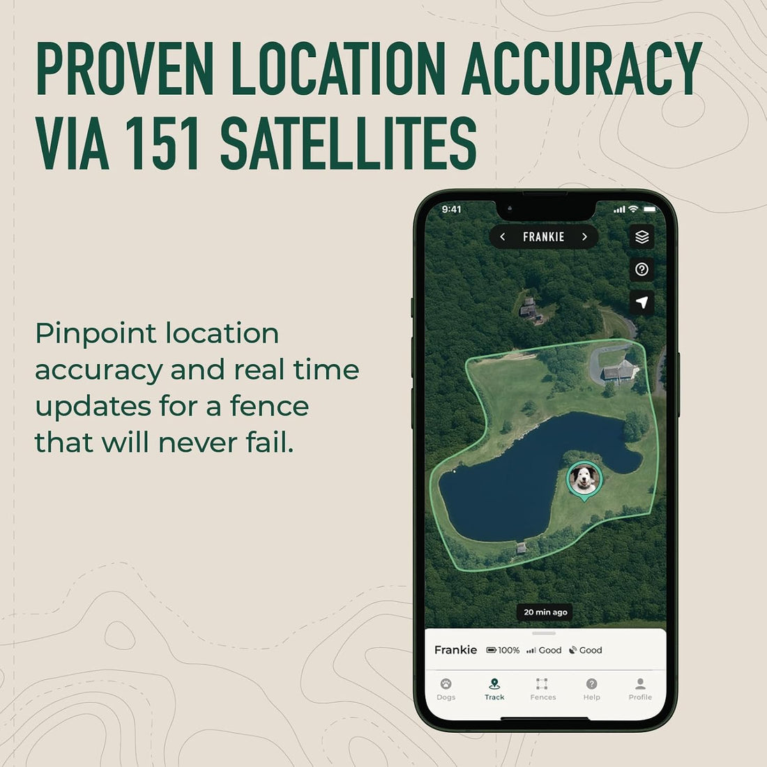 SpotOn Nova GPS Dog Fence Collar, App-Controlled Wireless Fence