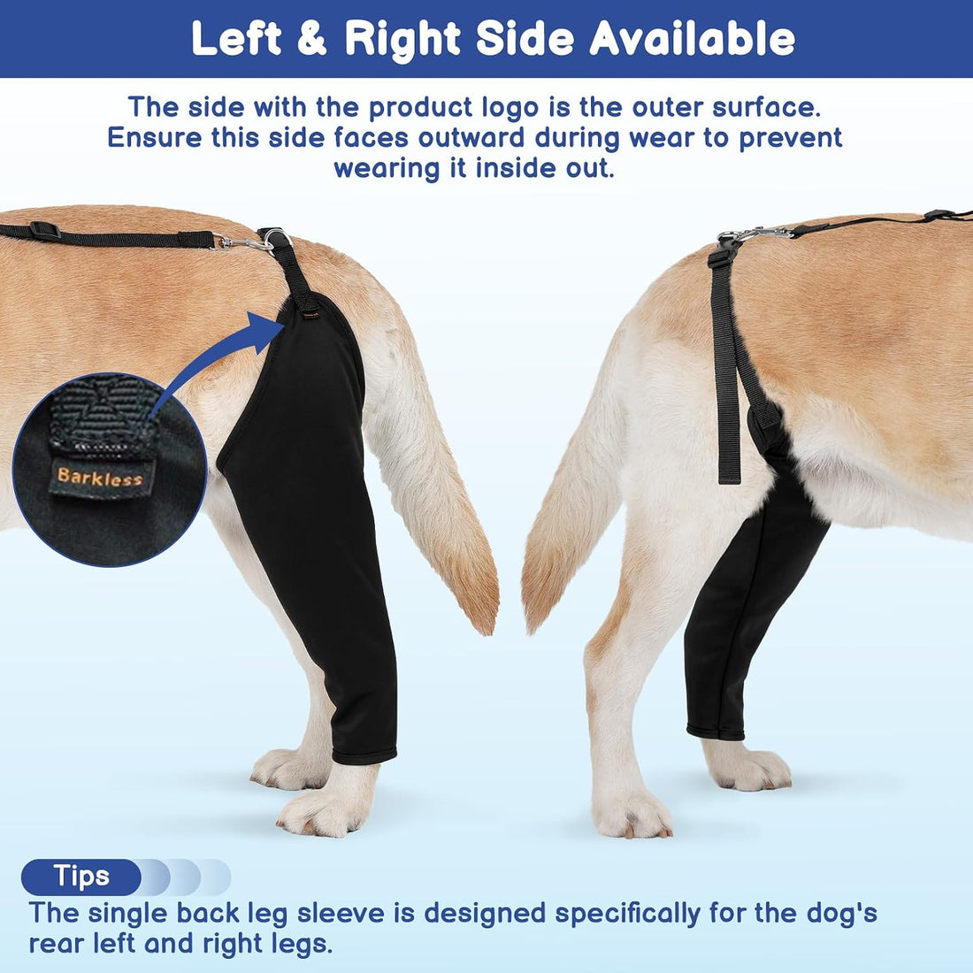 BARKLESS Single Dog Rear Leg Sleeve to Stop Licking