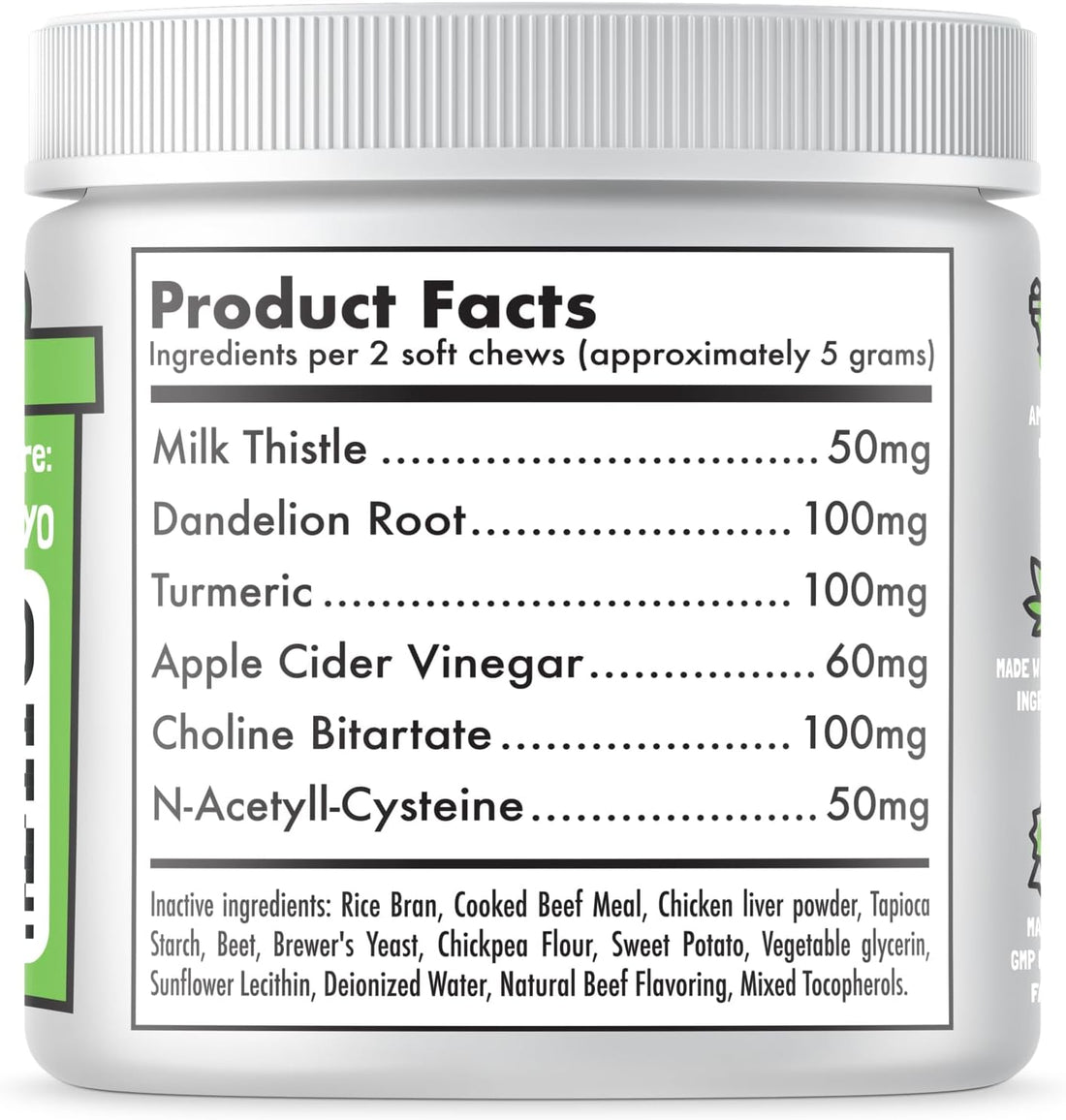 Liver & Kidney Support for Dogs Detox Natural Supplement with Milk