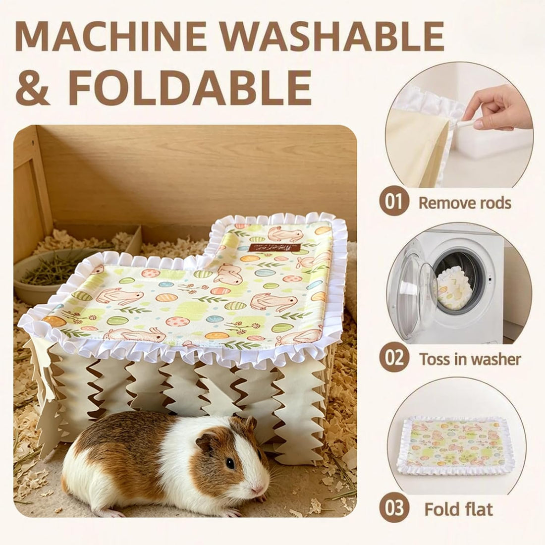 Guinea Pig Tunnel Hideout Washable Bottomless for Small Animal