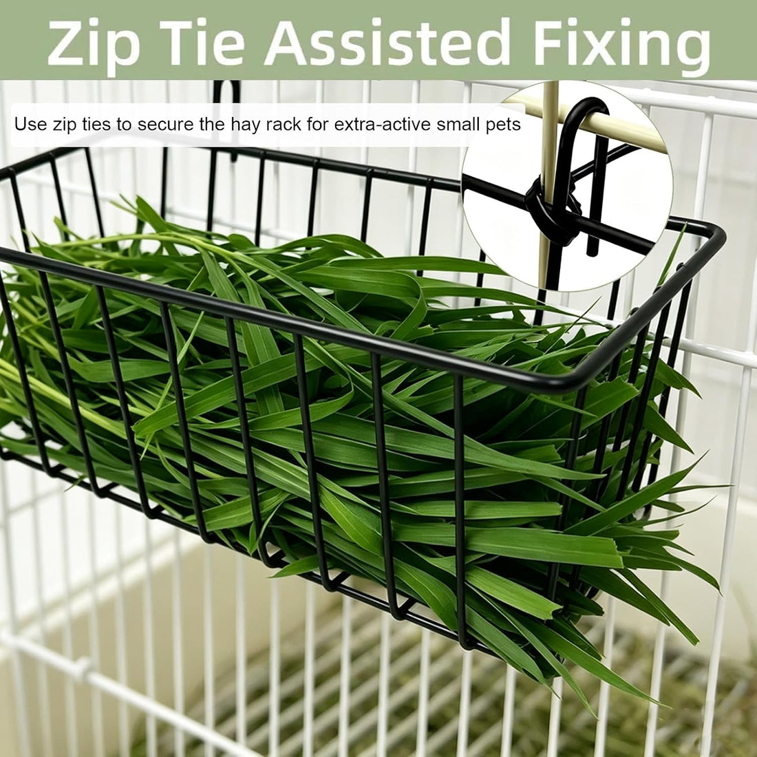 Rabbit Hay Feeder Rack, 2 Pcs Small Animals Hay Dispenser with Hooks