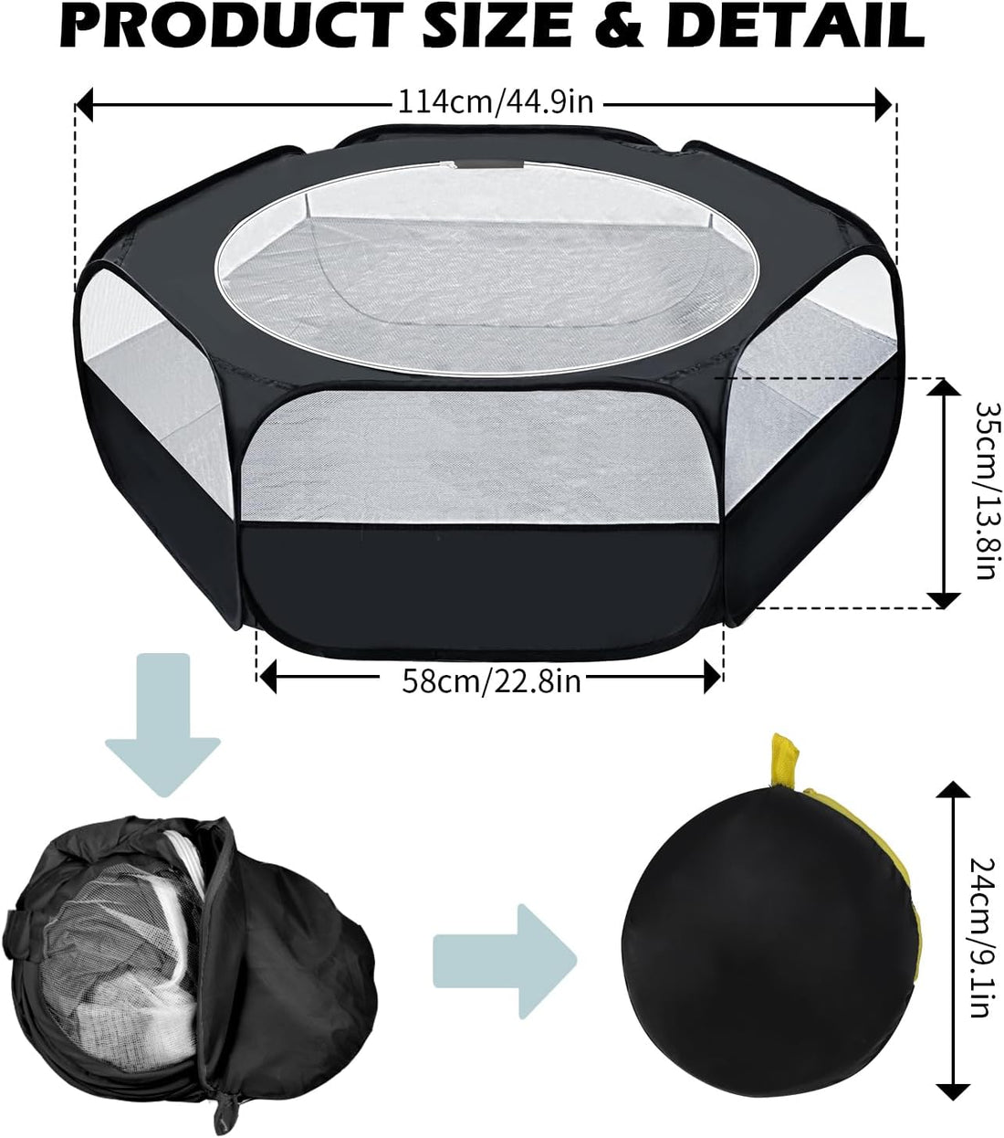 UWE Small Animal Playpen, Waterproof Foldable Pet Playpen