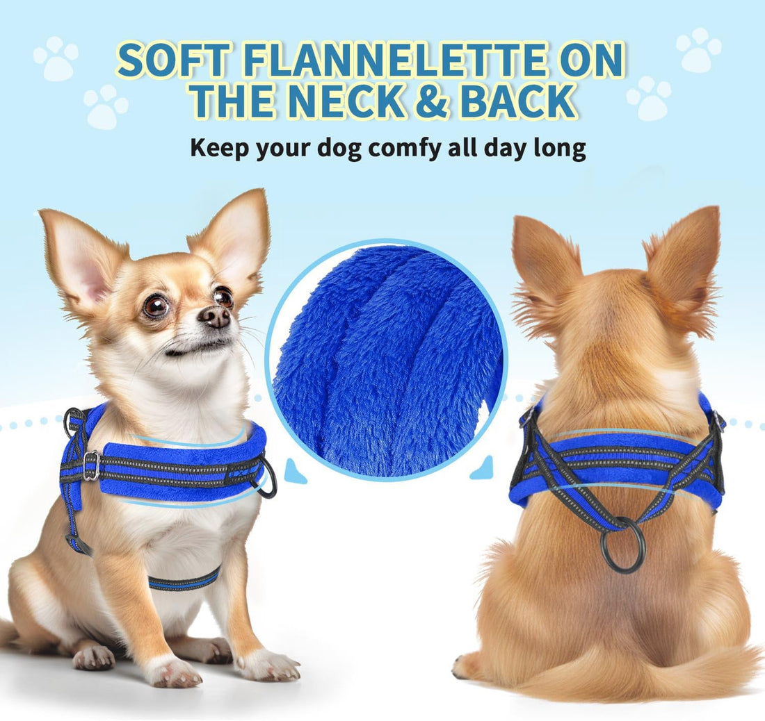 Lukovee Small Dog Harness and Leash Set, No Pull Soft Padded
