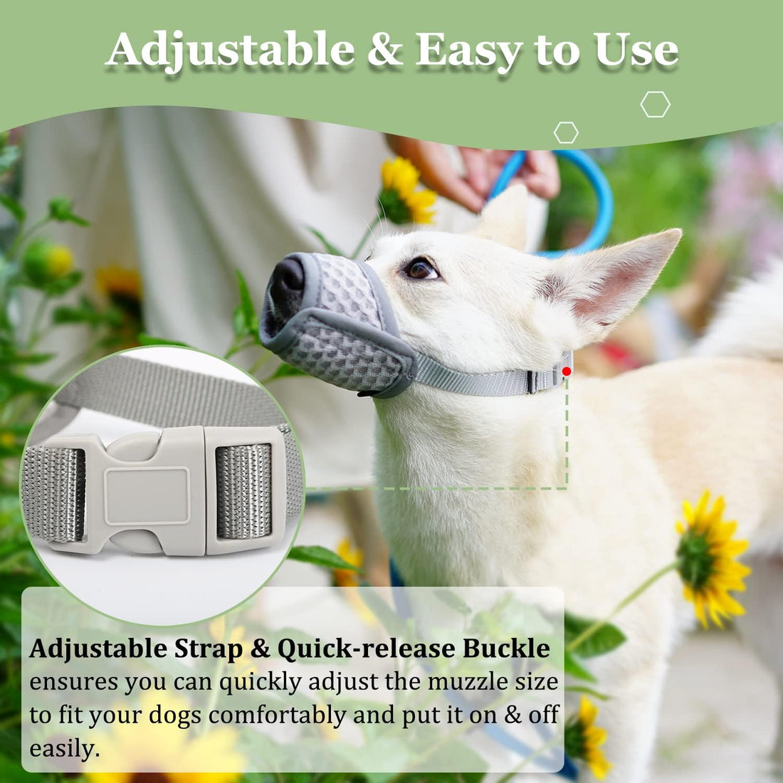 Mayerzon Dog Muzzle, Puppy Soft Mesh Muzzles for Grooming Biting