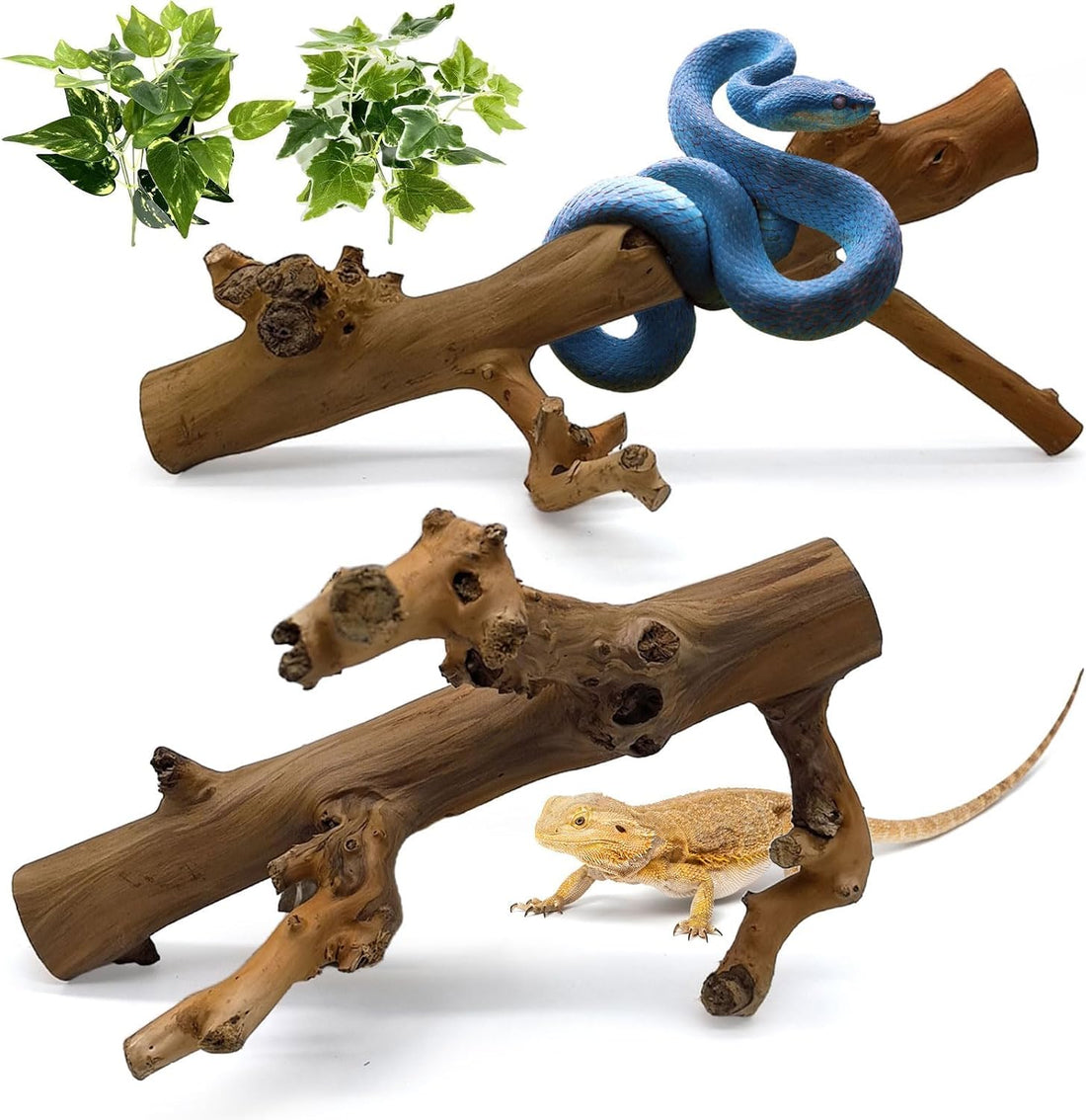 2PCS Reptile Wood Branches Decor,Snake Climbing Branch Tree Trunk