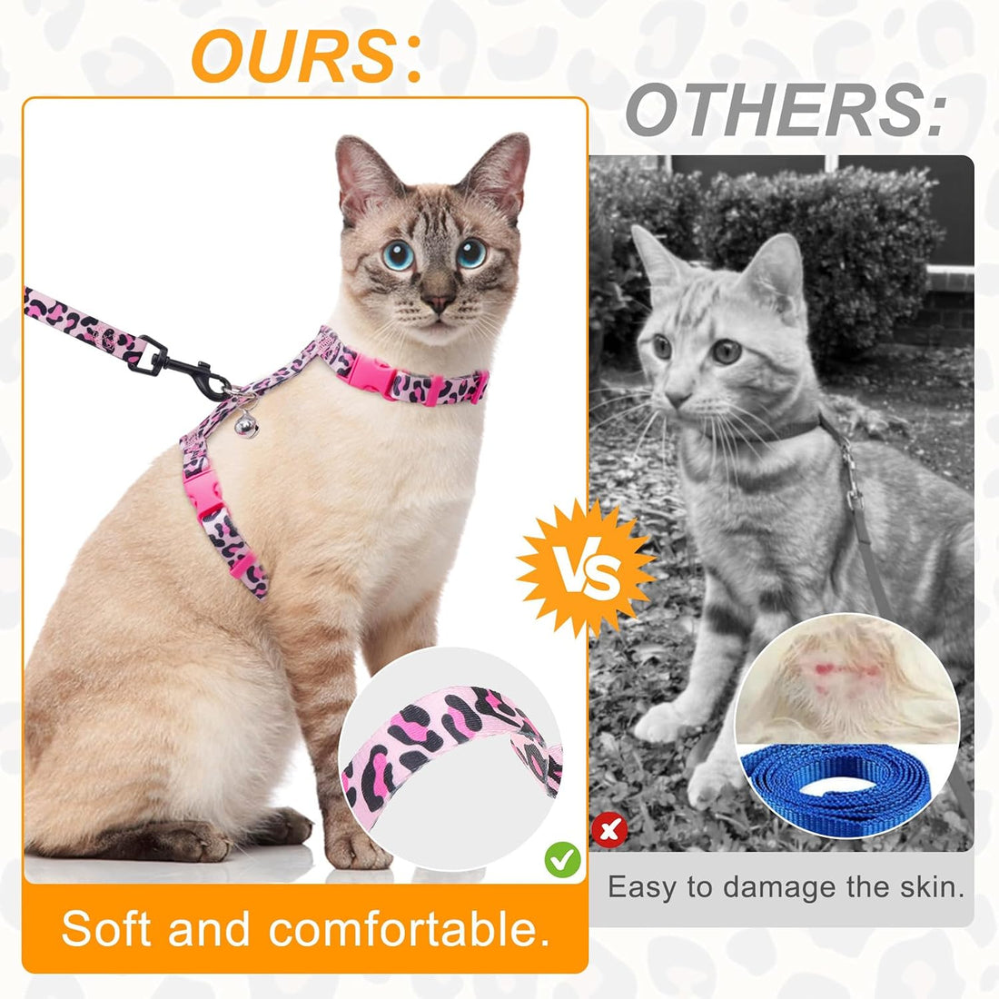 BEAUTYZOO Cat Harness and Leash Set Escape Proof for Walking