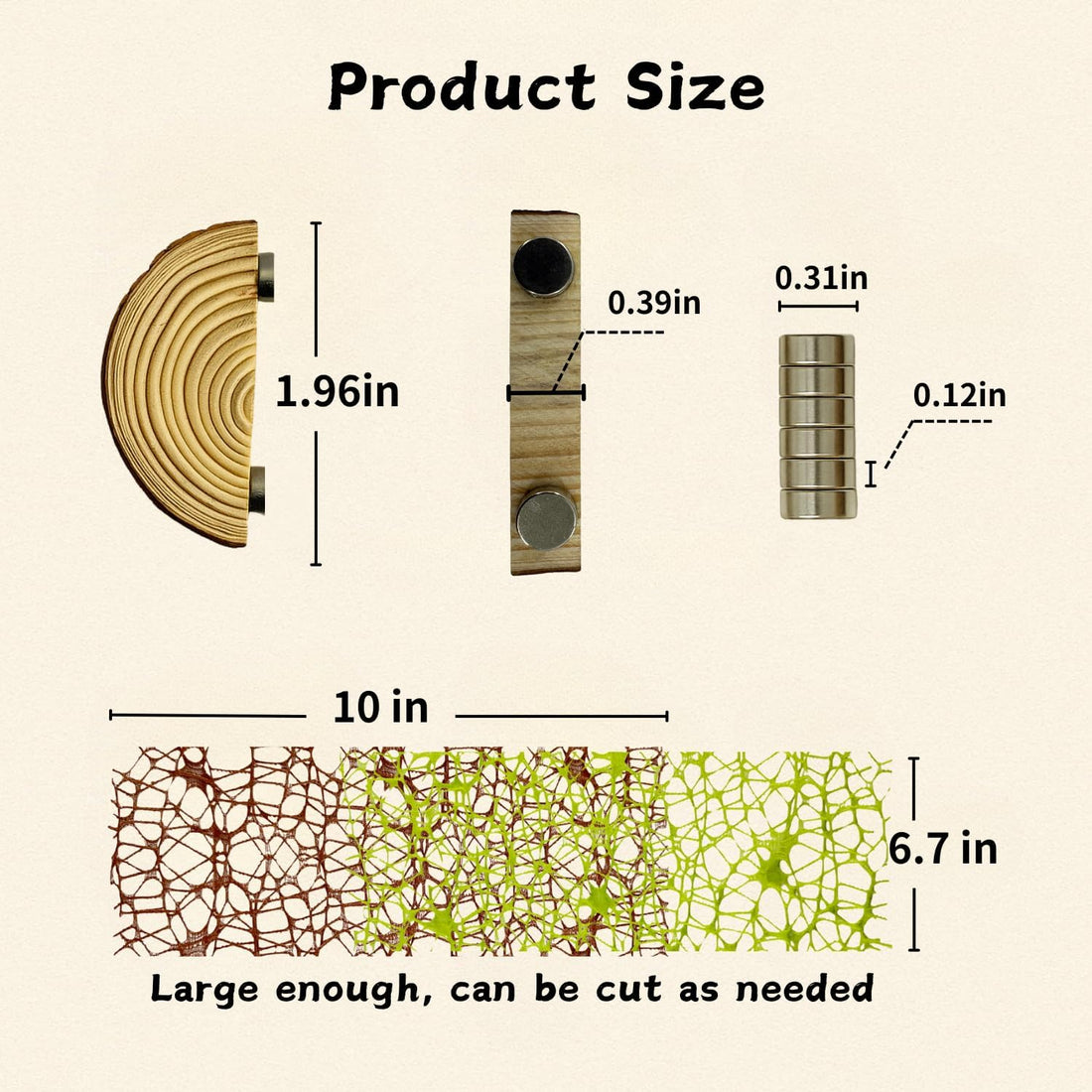 Jumping Spider Enclosure Accessories - 2 Wood Ledges & 4 Climbing Webs