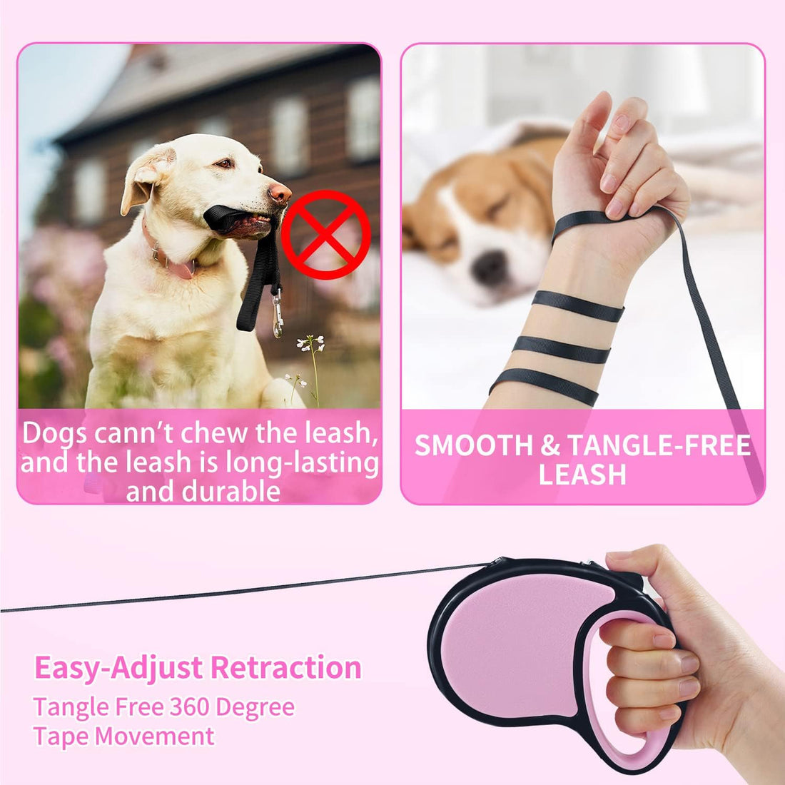 Retractable Dog Leash 16Ft/5M for Small Medium Dogs