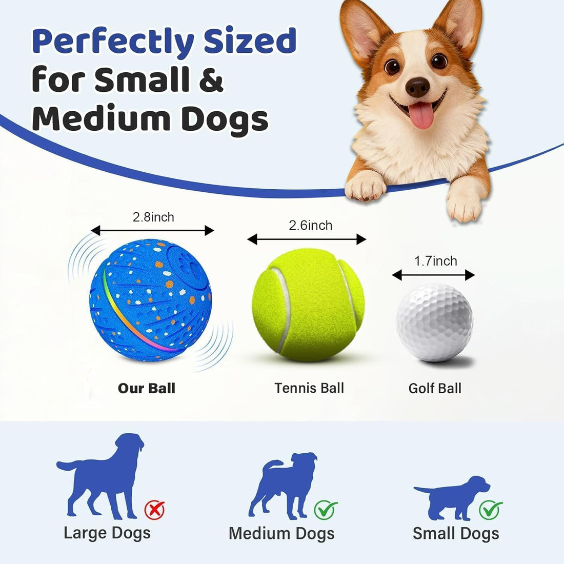 Smart Interactive Dog Toys Ball for Aggressive Chewers Small Medium