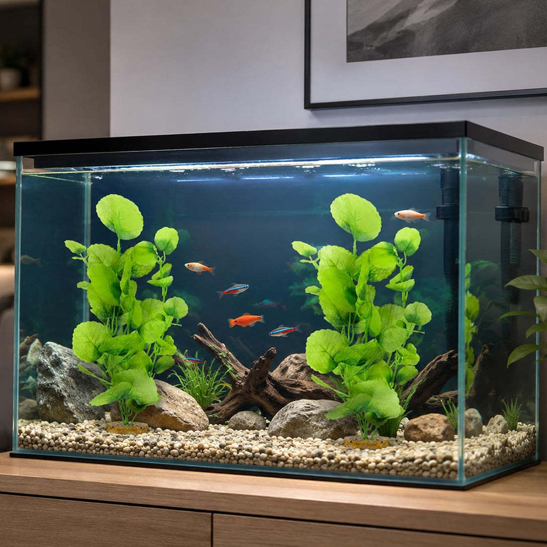 2 Pack 14 Inch Silk Aquarium Plants for Small Tank for Betta Fish