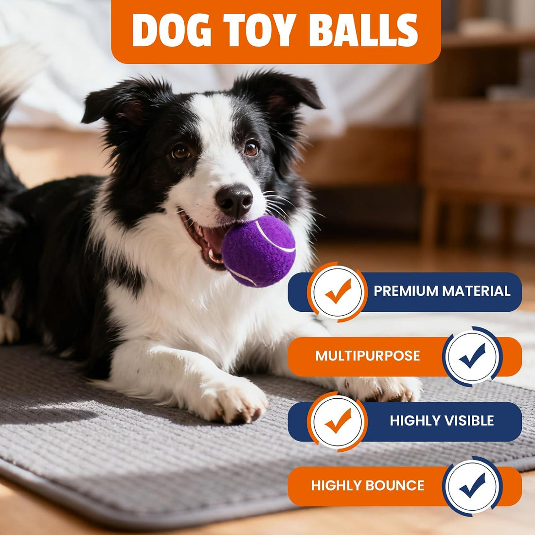 FURWEY Tennis Balls for Dogs 16 Pack,2.5 inches,Durable and Non-Toxic