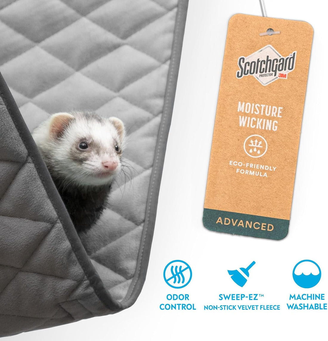 Paw Inspired Hanging Fleece Hammock for Small Animals, Gray/Light Gray