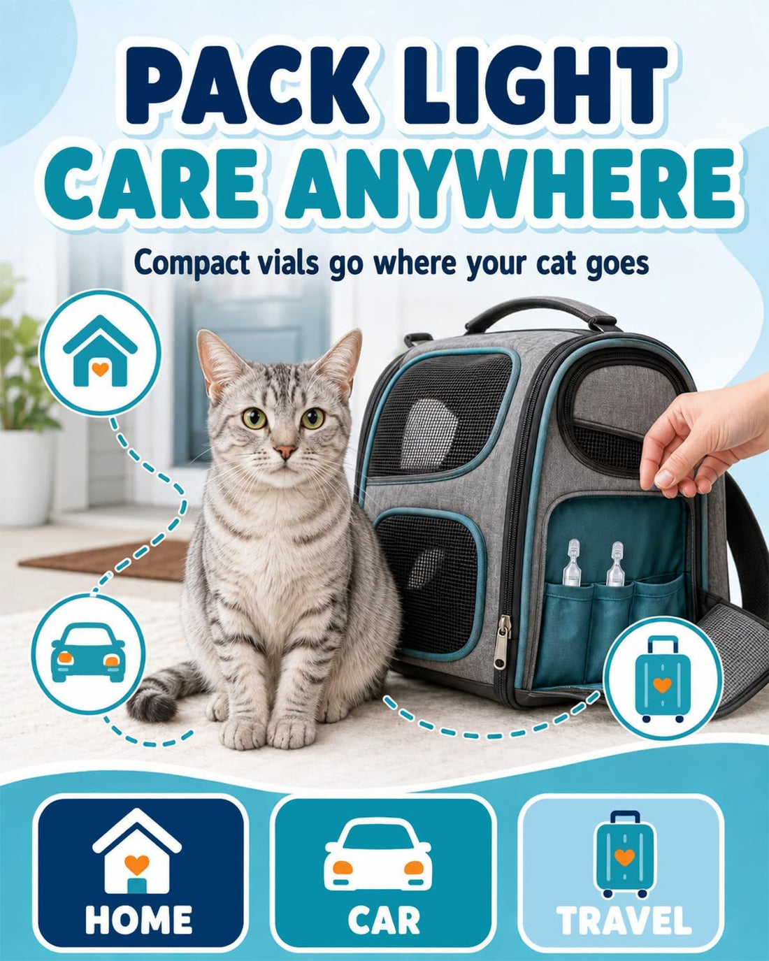JAJA&RORO Single-Use Vials Drops Ear Mites Treatment for Cats