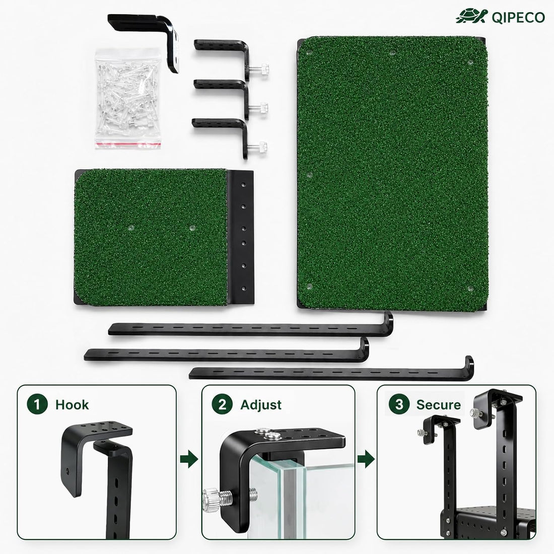 Hanging Turtle Basking Platform with Ramp & Artificial Grass Floating