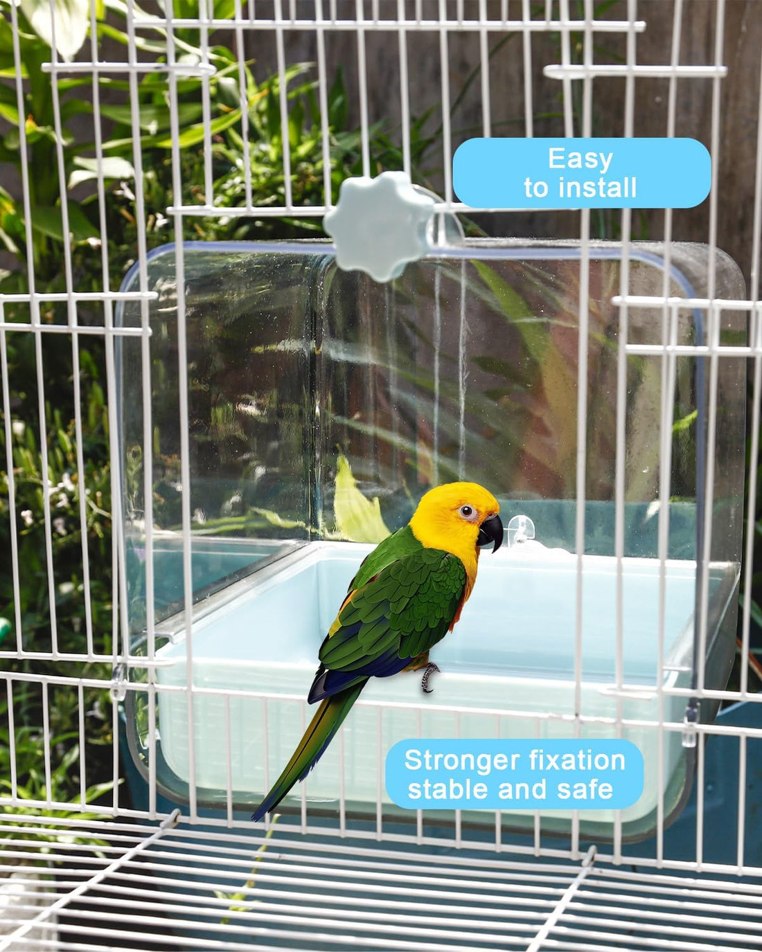 Hanging Bird Bath for Cage, 3 in 1 Multifunction Bird Bath/Bowl/House