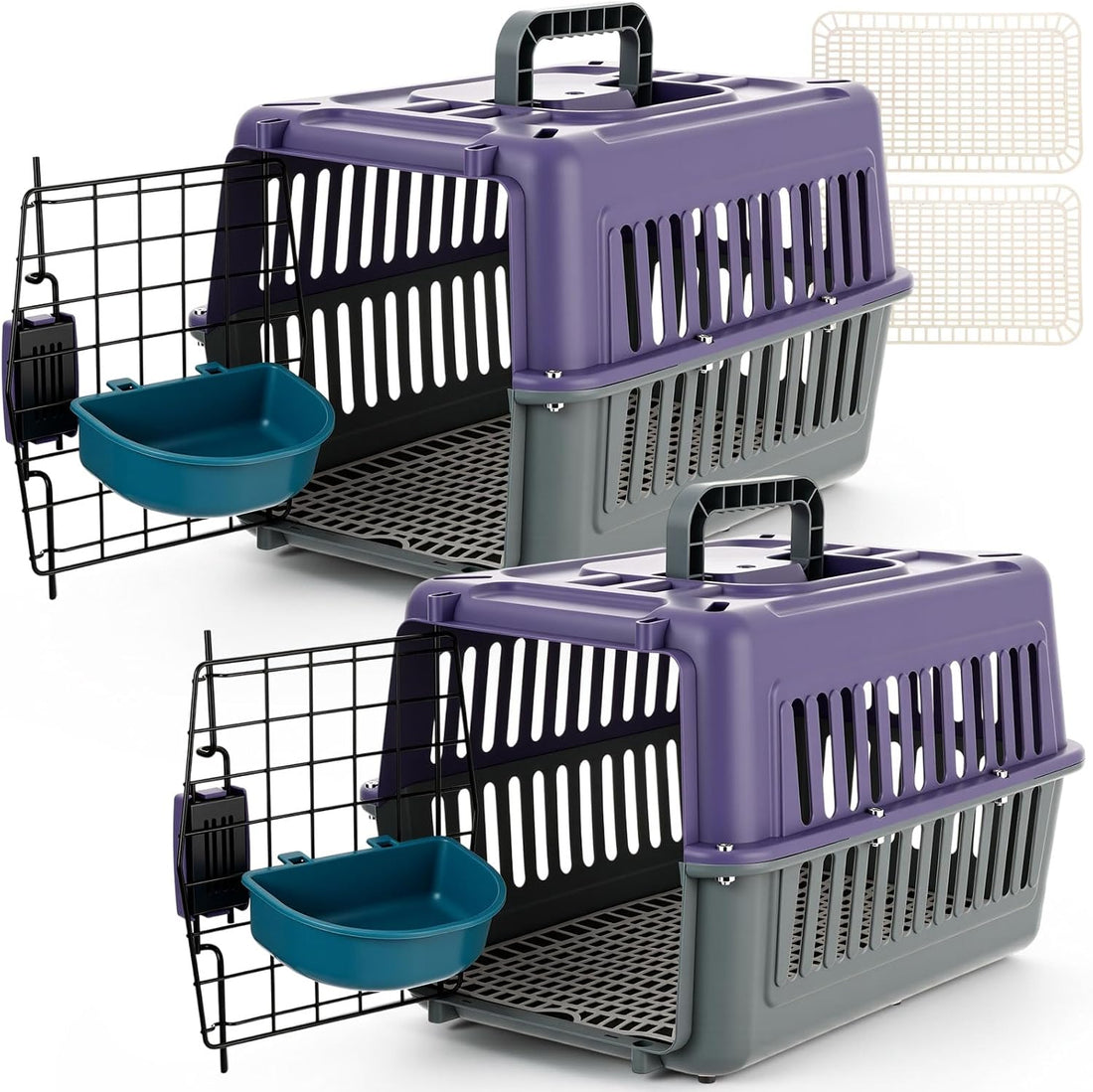 2 Set 17.5" up to 13lbs Small Cat Dog Travel Pet Carrier