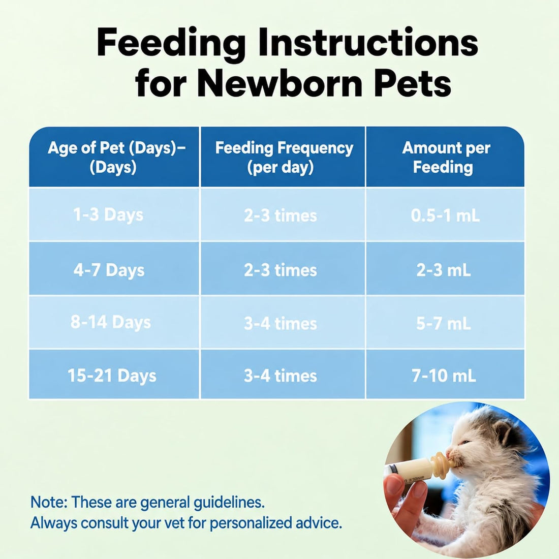 Pet Nursing Kit, Kitten Bottle Feeding Set with Nursing Nipples