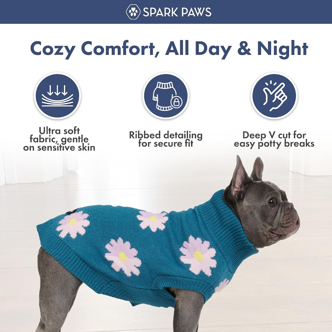Spark Paws Knit Dog Sweater - Winter Dog Clothes, Small Medium Large