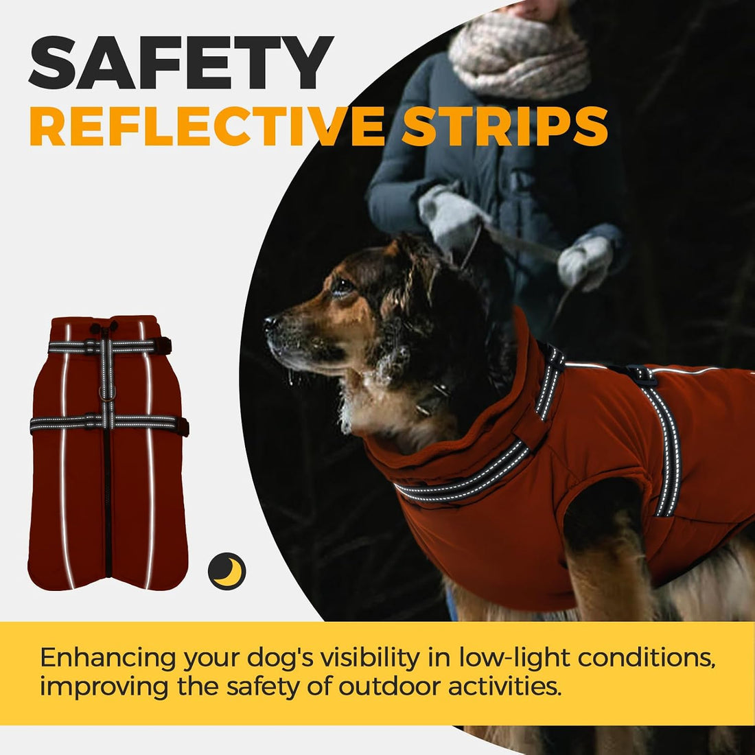Lelepet Dog Winter Coat Waterproof Dog Jacket with Harness Built in