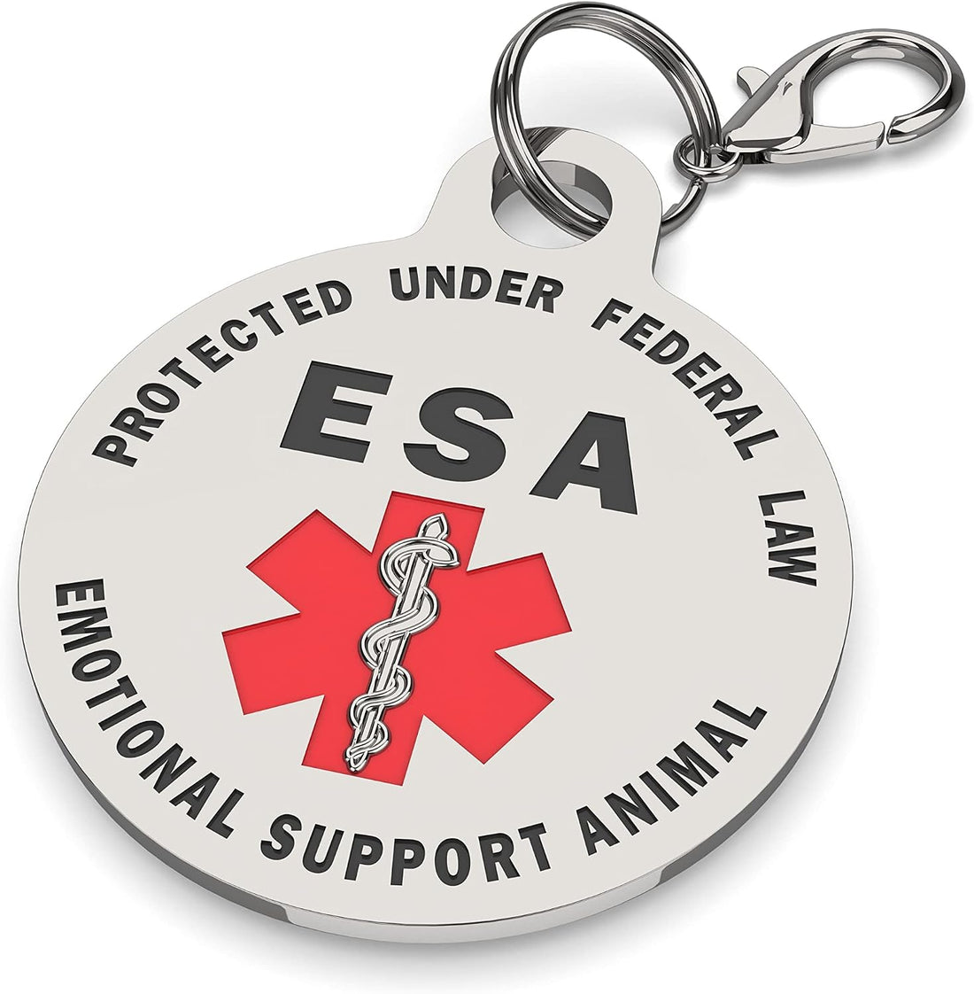 Double Sided Small Breed Emotional Support Animal ESA Tag Red Medical