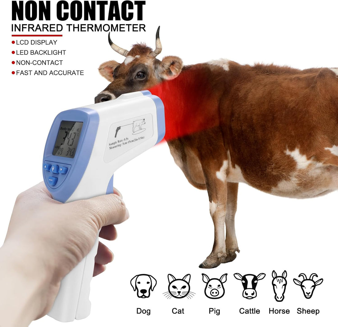Veterinary Infrared Thermometer, Non Contact for Livestock & Pets