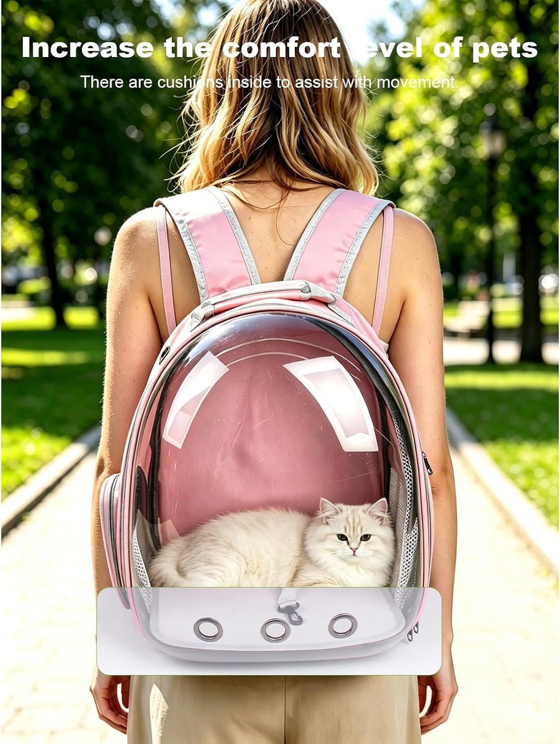 Expandable Pet Backpack 14"×15"×16.5" Cats Dogs Carrier Bag
