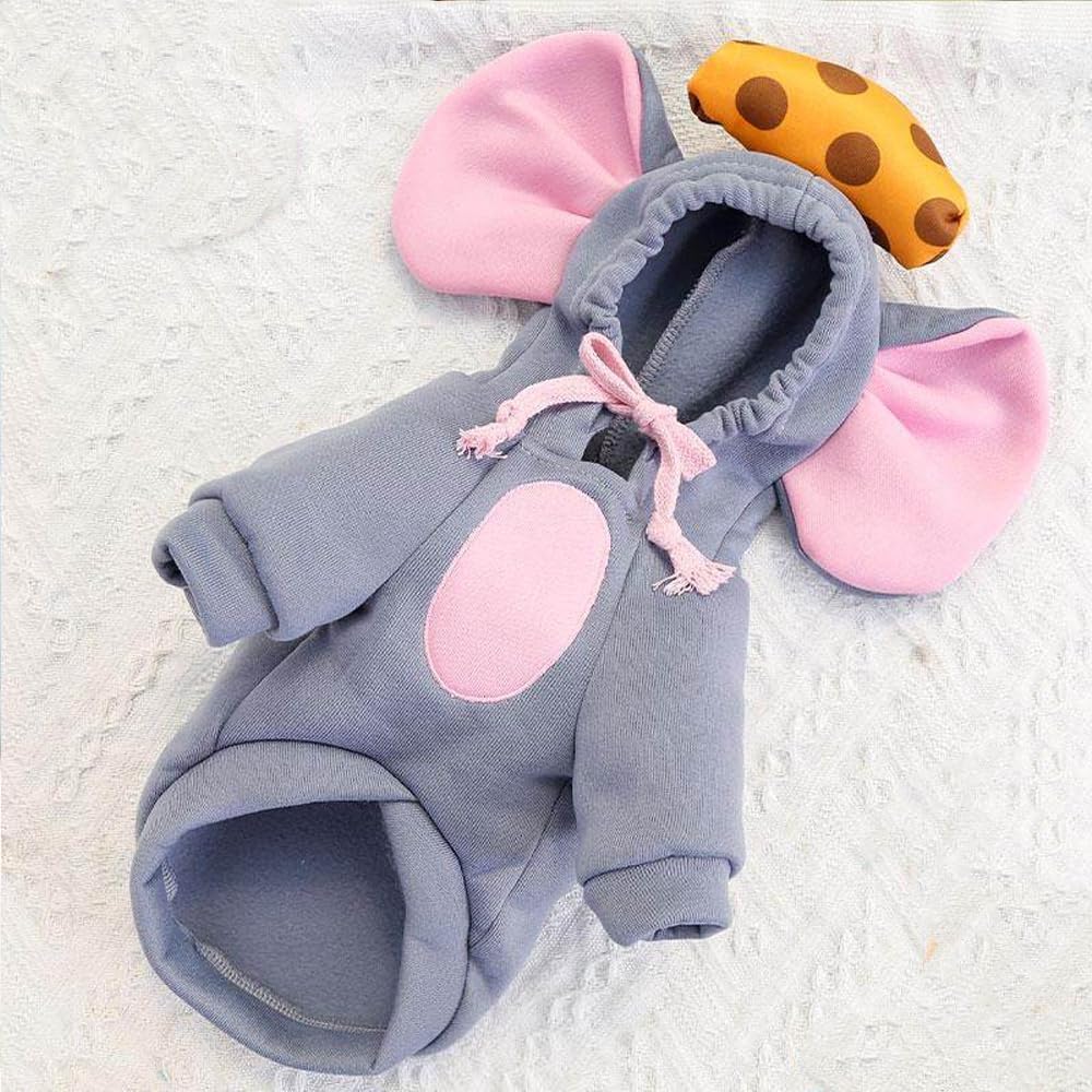 Fleece Lined Dog Hoodie Coat Warm Fall Winter Dog Sweatshirt, Squirrel