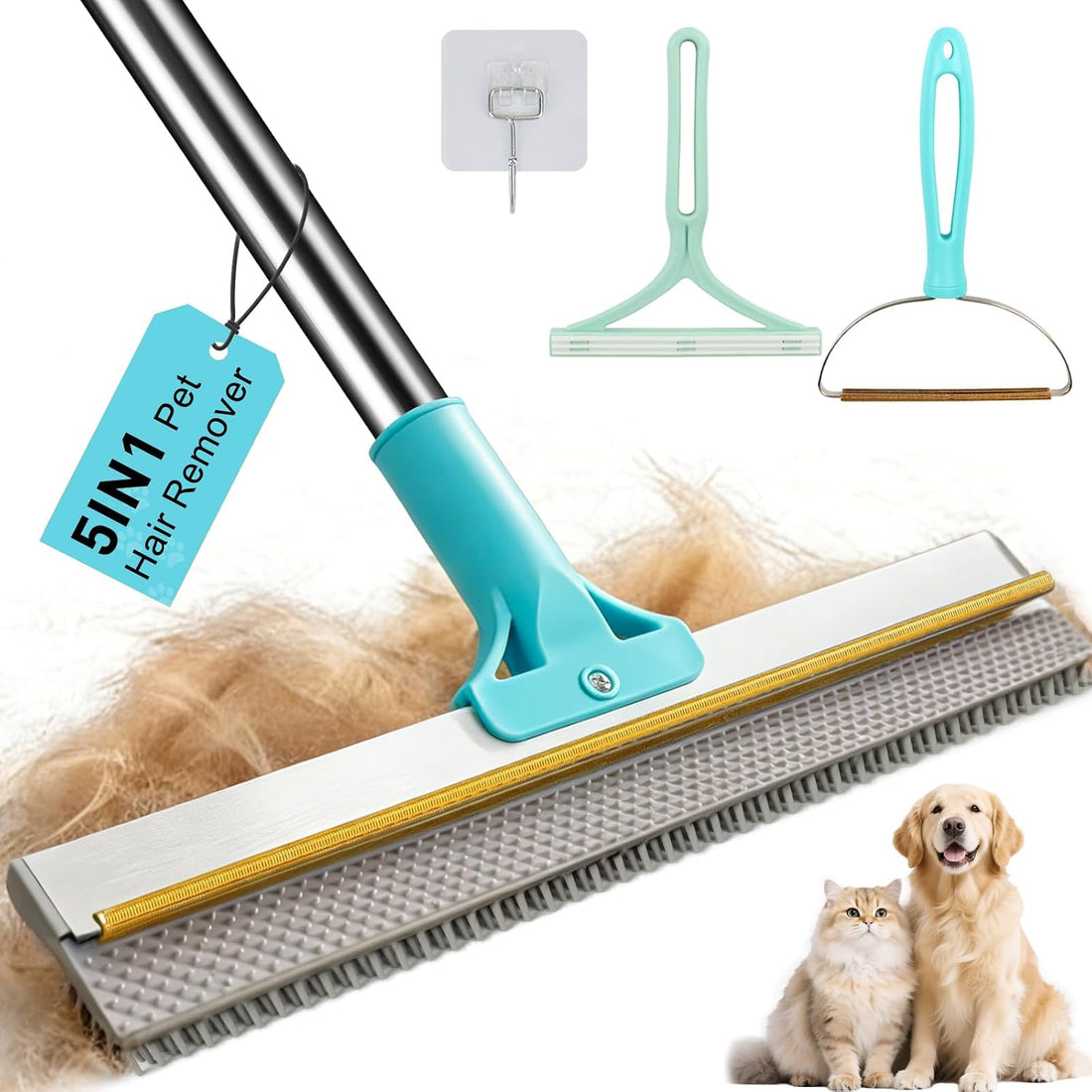 Vivifying Carpet Rake Pet Hair Remover Set