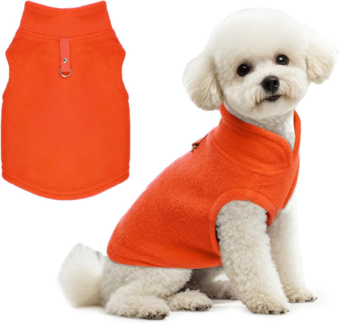 Rbenxia Dog Sweater with Leash Ring Dog Winter Fleece Outfit