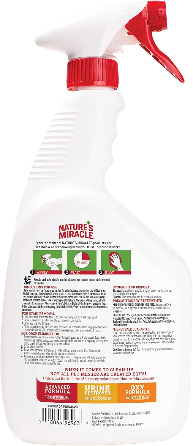 Nature’s Miracle Stain and Odor Remover Dog, 32 Ounces
