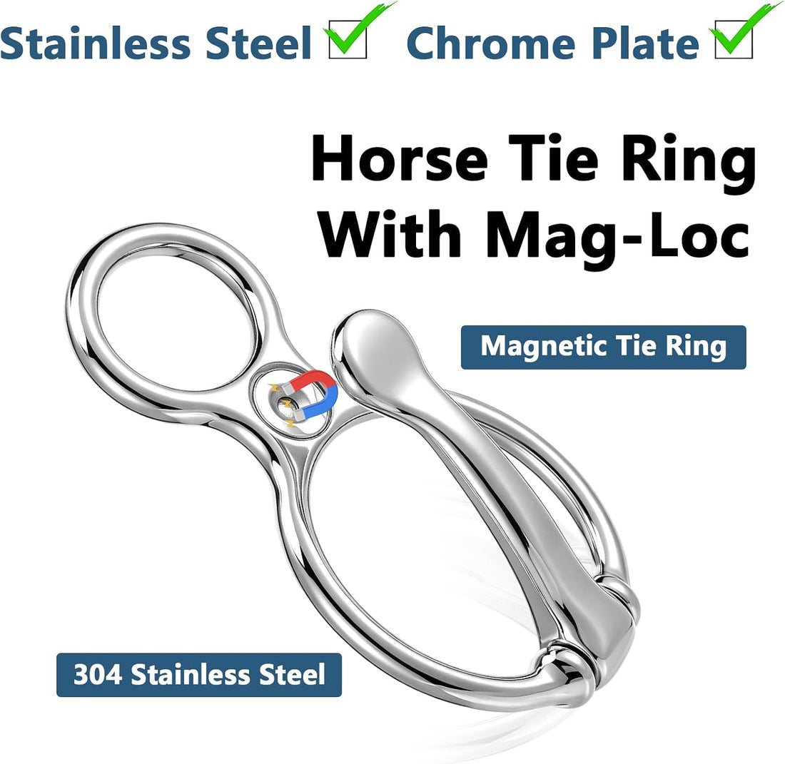 Horse Tie Ring for Horses Silver Carbon Steel 3 Pack Trailer Tie Ring