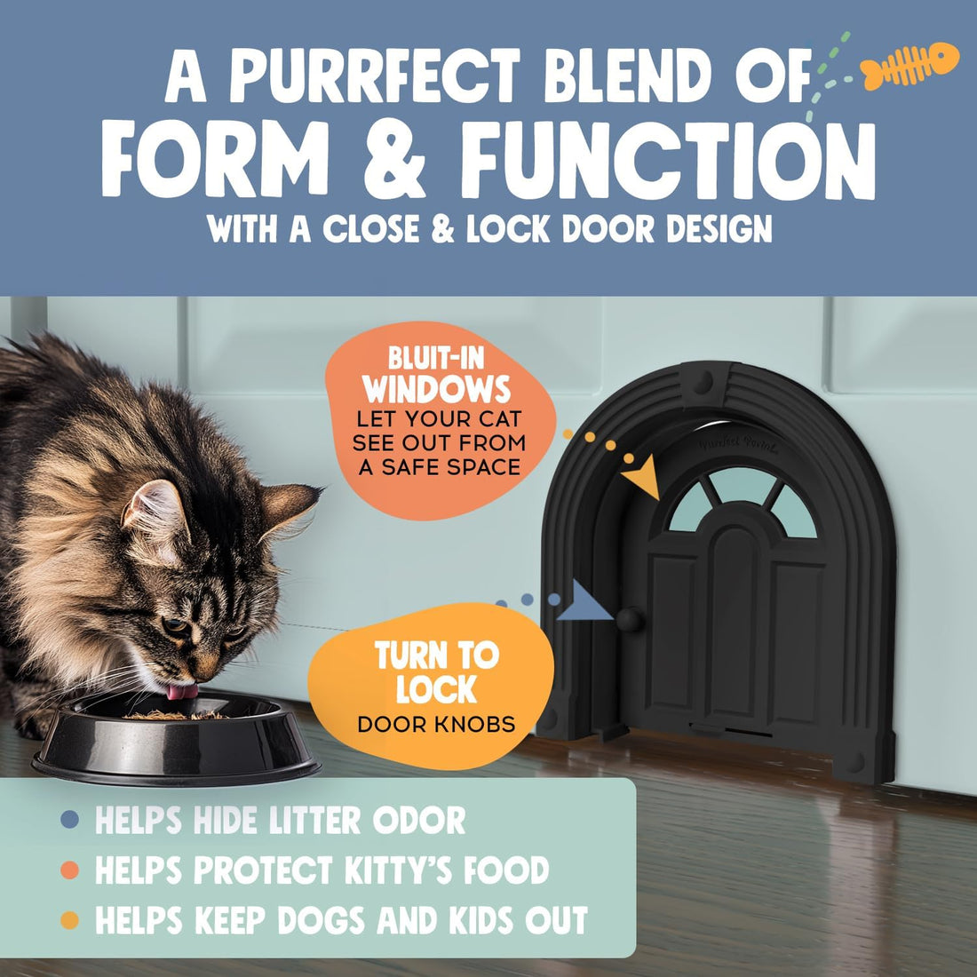 Purrfect Portal Meow Manor® Cat Door Interior Door - No-Flap