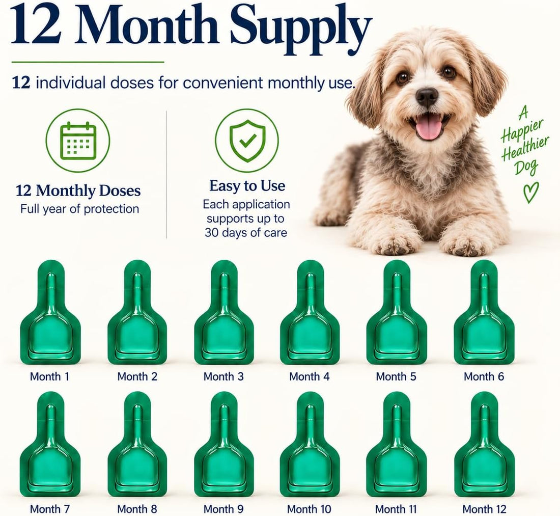 Dog Flea & Tick, Waterproof Topical Preventative for Small Dogs