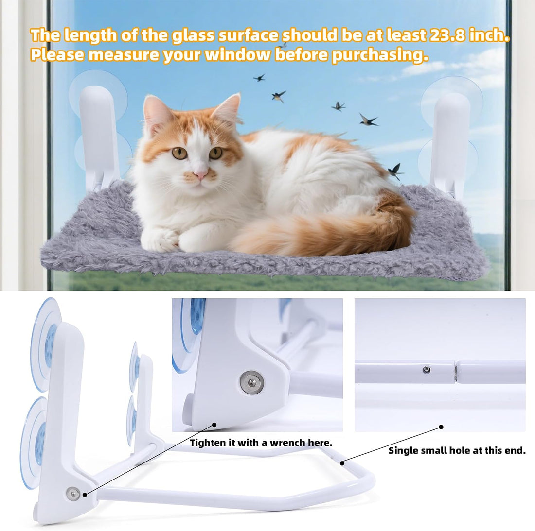 YUNIQUE Cat Window Perch, Upturned Edge Bracket