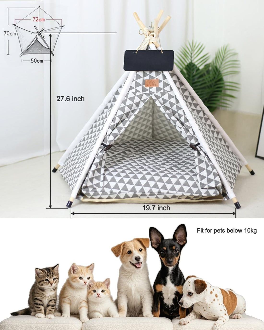 OAOAPLOS® Cat Tent and Dog Tent Bed Teepee